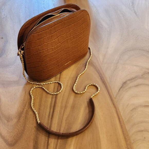 Sezane Victor Chocolate Crocodile Crossbody - Picture 5 of 7